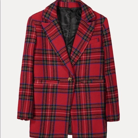 Something Navy Jackets & Blazers - NWT Something Navy Plaid Tartan Blazer Coat "Marley"